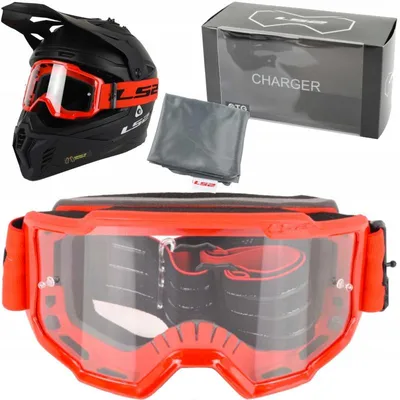 Produktbild von LS2 Charger Motorradbrille Cross Enduro Rot Klar