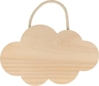 Produktbild von 10 Holzwolken zum Aufhängen 25 x 15 cm
