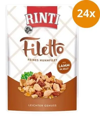 Produktbild von 100g Rinti Filetto Frischebeutel Huhn + Lamm in Jelly