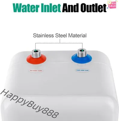 Obrázok produktu pre Elektrický ohrievač vody - 1500 W - objem 8 litrov - nerezová oceľ - biela - na ohrev vody