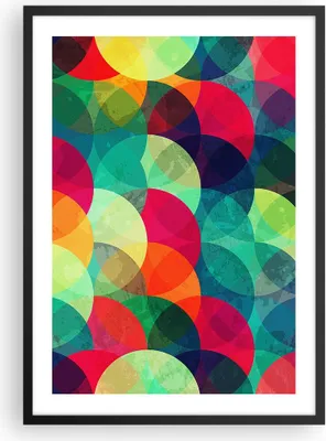 Produktbild von Gerahmtes Poster - Schwarzer Rahmen - Farben Räder Abstraktion - 50x70 cm - Wand Bild - Wanddeko - Wandbilder - Kunstposter - Wandposter - Bilderrahmen - Bilder - Kunstdruck - P2BPA50x70-4701
