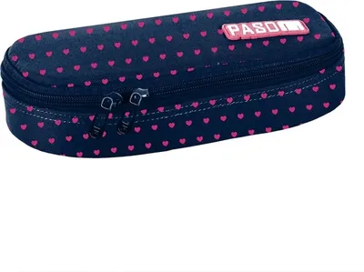 Produktbild von Federmäppchen Federtsache Federmappe Case PASO HERZEN Hearts Mädchen Dunkelblau
