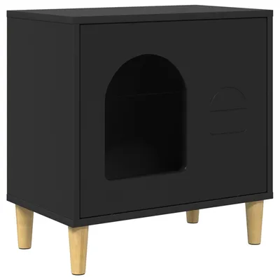 Zdjęcie produktu dla vidaXL Domek dla kota czarny 51 x 30 x 52 cm Materiał drewnopochodny