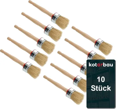 Produktbild von KOTARBAU® 10er Set Rundpinsel 45 mm Ringpinsel Lasurpinsel Lackierpinsel Malerpinsel Holzpinsel für Renovierungsarbeiten