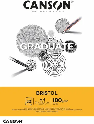 Image de CANSONC400110383 CANSON Bloc d'étude GRADUATE BRISTOL, DIN A4