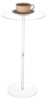 Zdjęcie produktu dla Omgoods - Stolik kawowy z przezroczystym blatem - Okrągły stolik pomocniczy - Stolik z akrylu - Kompaktowy, wymiary 30 x 60 cm - Wielofunkcyjny - Idealny do małych pomieszczeń