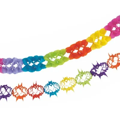 Produktbild von 2 Girlanden, Papier "Rainbow" je 1 Girlande 4 m und 6 m