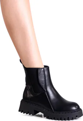 Produktbild von topschuhe24 2624 Damen Plateau Stiefeletten Chelsea Boots , Farbe:Schwarz, Größe:37 EU