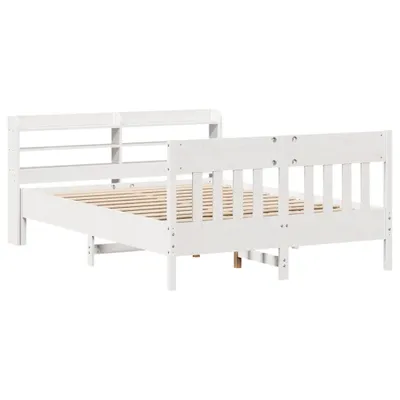 Produktbild von Massivholzbett ohne Matratze Weiß 150x200 cm Kiefernholz