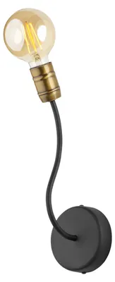Obrázok produktu pre Nástenná lampa LUCE PAT. čierno-zlatá 1xE27x20W kov rozmery: 37x12x15 cm IP20 Jupiter