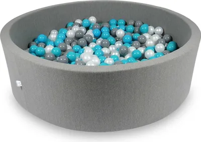 Obrázek produktu pro Kuličkový bazén 130x40cm šedý - se 700 koulemi / tyrkysová, šedá, perleťová