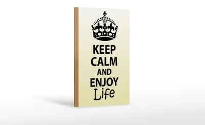Produktbild von Holzschild Spruch 12x18cm Keep Calm and enjoy life
