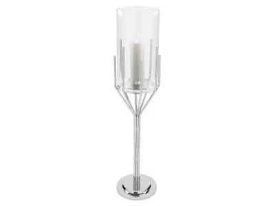 Produktbild von Fink LUXOR, Windlicht, Edelstahl, vernickelt, silberfarben, H. 110 cm, D. 25 cm Höhe: 110.00 cm Durchmesser: 25.00 cm 159275