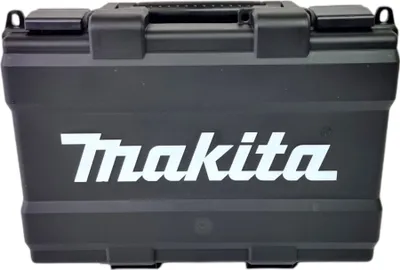 A black tool case with the Makita logo on it.