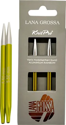 Produktbild von Lana Grossa Knit Pro Nadelspitzen VARIO KURZ Aluminium Rainbow Stärke 3-6 mm Durchmesser 4.5 mm