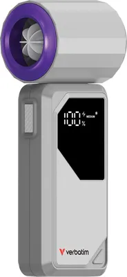 Obrázok produktu pre Verbatim Cool 'n' Go AirJet, Šedá, Purpurová, Ručný ventilátor, 1 kusov, 6 W, Lithium-ion (Li-ion), 3,7 V