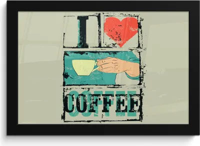 Produktbild von MuchoWow® MuchoWow® Gerahmtes Poster Kaffee - Zitate - Vintage - Sprichwörter - Ich liebe Kaffee 30x20 cm - Poster mit zchwarzem Bilderrahmen - Kunstdruck - Bild-Poster