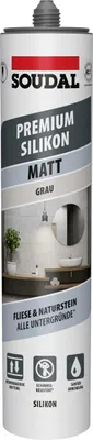 Produktbild von Soudal Silikon Premium grau matt 300 ml