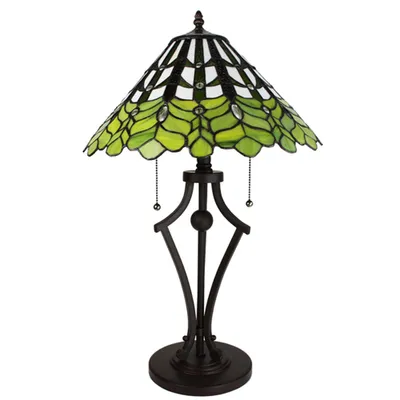 Produktbild von Clayre & Eef Tiffany Tischlampe Ø 41x62 cm Grün Weiß Glas