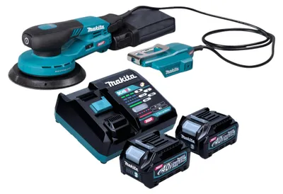 Obrázek produktu pro Akumulátorová náhodná orbitální bruska Makita BO 004 CGD201 40 V max. 150 mm 3,0 mm zdvihu bezkartáčová + 2x akumulátor 2,5 Ah + nabíječka