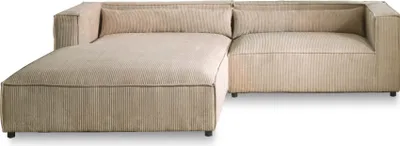 Produktbild von Lisa Design ELA, 4-Sitzer Ecksofa links, aus Cordsamt, zeitgenössischer Stil , Beige