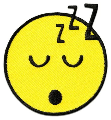 Produktbild von Smiley © Schlafend - Aufnäher, Bügelbild, Aufbügler, Applikationen, Patches, Flicken, Zum Aufbügeln, Größe: Ø 5,8 cm