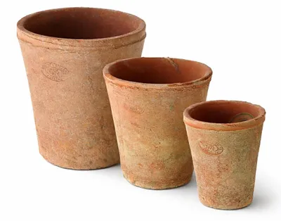 Produktbild von Esschert Design Aged Terracotta 3-er Topfset rund; AT01