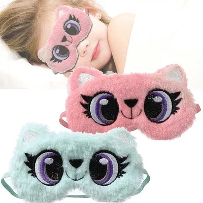 Produktbild von Famanu Schlafmaske 2 Stück - Weiches, flauschiges Augenmasker für erholsamen Schlaf