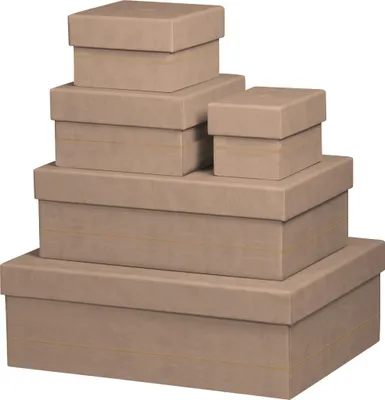 Produktbild von Rhodia Set mit 5 Boxen aus Kunstleder 44x34x16cm - Taupe 318884C