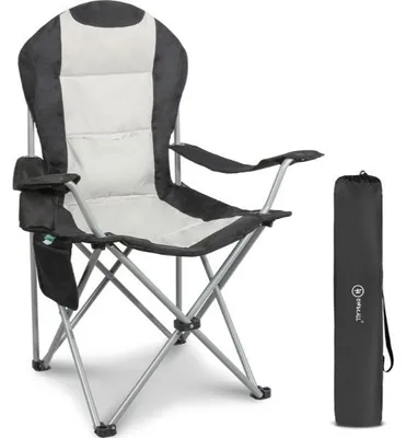 Produktbild von Campingstuhl klappbar Montana, faltbarer Outdoorstuhl mit hoher Rückenlehne, Stahlkonstruktion, stabil bis 150 kg belastbar