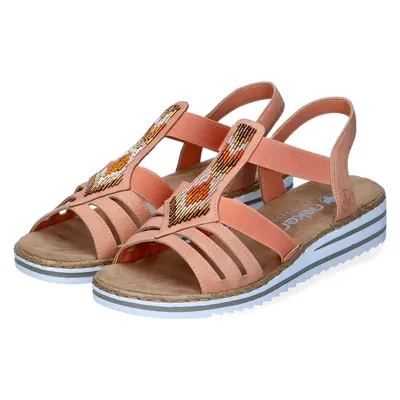 Produktbild von Rieker Damen Sandalen/ Riemchensandalen/ Sandaletten Orange Kunstleder Größe: 38