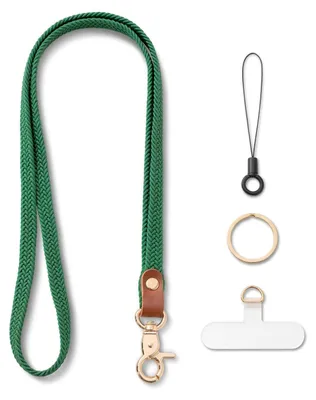Produktbild von Langes, elastisches Schlüsselband zum Umhängen, Schlüsselring, grasgrün