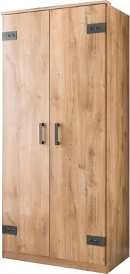 Image de Armoire CORFOU,Reproduction Chêne, 2 Portes, L90 x P58 x H198 cm