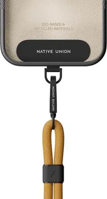 Image de Native Union, dragonne universelle pour coque de téléphone portable en polyester, jaune