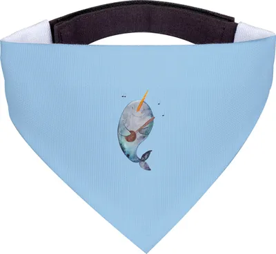 Produktbild von Mr. & Mrs. Panda Halstuch Narwal Gitarre - Blau Pastell - Geschenk, Probleme, Für Hunde, Hundehalstuch, Frust, Hund, Meer, Tanzen, Wal, Tuch