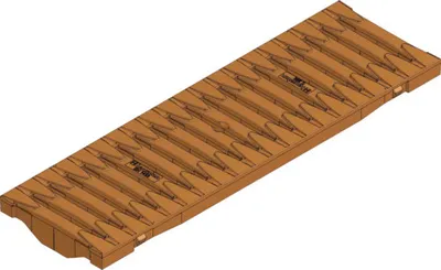 Produktbild von Hauraton Recyfix PRO 100 Stegrost SW 110/9 horizontaler Schubsicherung Klasse C 250 corten-rost 500 mm x 149 mm x 38 mm