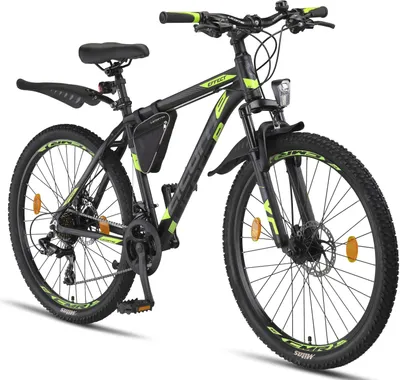 Produktbild von Licorne Bike Effect Premium Mountain Bike Hliníkový rám Shimano, palec:26.00; farba:Black/Lime (2xDisc-Brake)