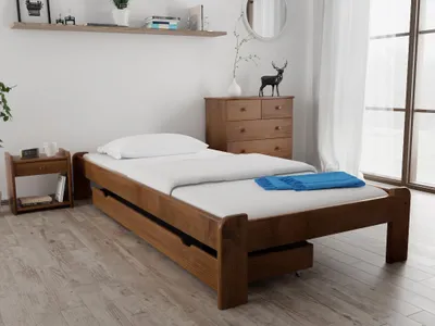 Produktbild von Bett ADA 120 x 200 cm, Eiche Matratze: Ohne Matratze, Lattenrost: Ohne Lattenrost