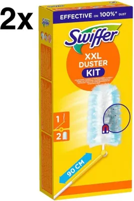 Produktbild von Swiffer Staubmagnet Starterkit, XXL Griff, 2 Tücher, effektive Staubentfernung, ergonomisches Design, ideal für große Flächen.