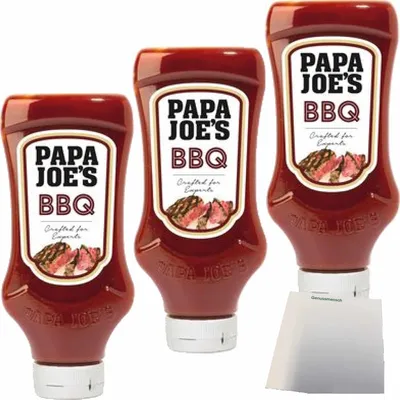Produktbild von Papa Joe´s BBQ-Sauce 3er Pack (3x300ml Flasche) + usy Block