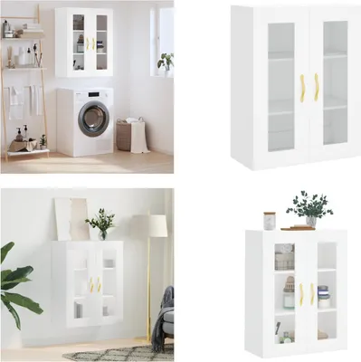 Productafbeelding van vidaXL Wandkast Wit 69,5x34x90 cm - Wandkast - Wandkasten - Kast - Opbergkast