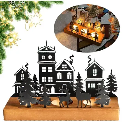 Produktbild von Kerzenhalter Adventskranz Schwarz Metall für 4cm Teelicht & Tafelkerzen 4er Set
