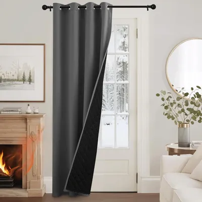 Immagine prodotto di Tenda termica per porte - Tende termiche - Isolanti - Contro il freddo e il caldo - Con passanti - 100% oscuranti - Imbottite - 1 pezzo