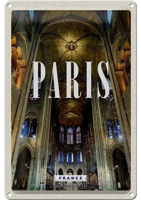 Produktbild von Blechschild Reise 20x30cm Paris Frankreich Innere Notre-Dame