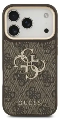 Productafbeelding van Guess 4G Metal Logo Backcover voor de Apple iPhone 18 Pro Max / 17 Pro Max - Bruin
