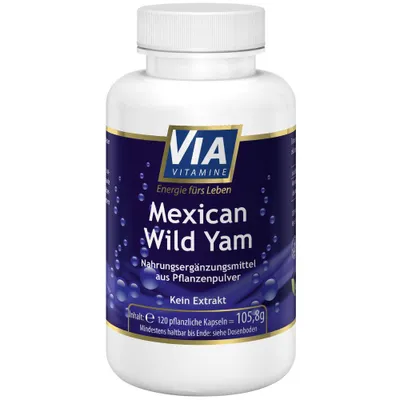Produktbild von Mexican Wild Yam 120 Kapseln Yamswurzel, rein natürlich, vegan
