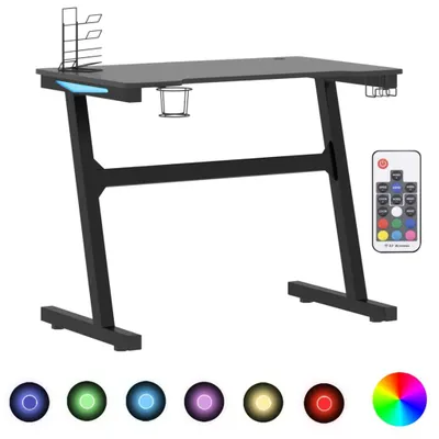 Obrázok produktu pre vidaXL Herný stôl s LED diódou a Z-rámom čierny 90x60x75 cm