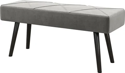 Produktbild von Polsterbank In Samtoptik Sitzbank, Bettbank, Flurbank Mit X-Muster, Bis 120 Kg, Für Schlafzimmer, 100X36X45 Cm, Grau