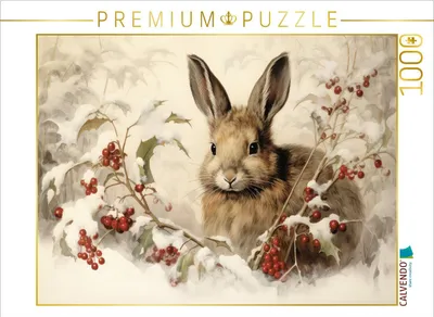 Produktbild von CALVENDO Puzzle Hase im Schnee | 1000 Teile Lege-Größe 64x48cm Foto-Puzzle für glückliche Stunden