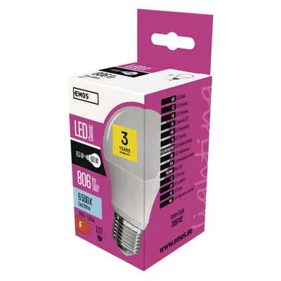 LED žárovka Classic A60 / E27 / 8,5 W (60 W) / 806 lm / studená bílá
